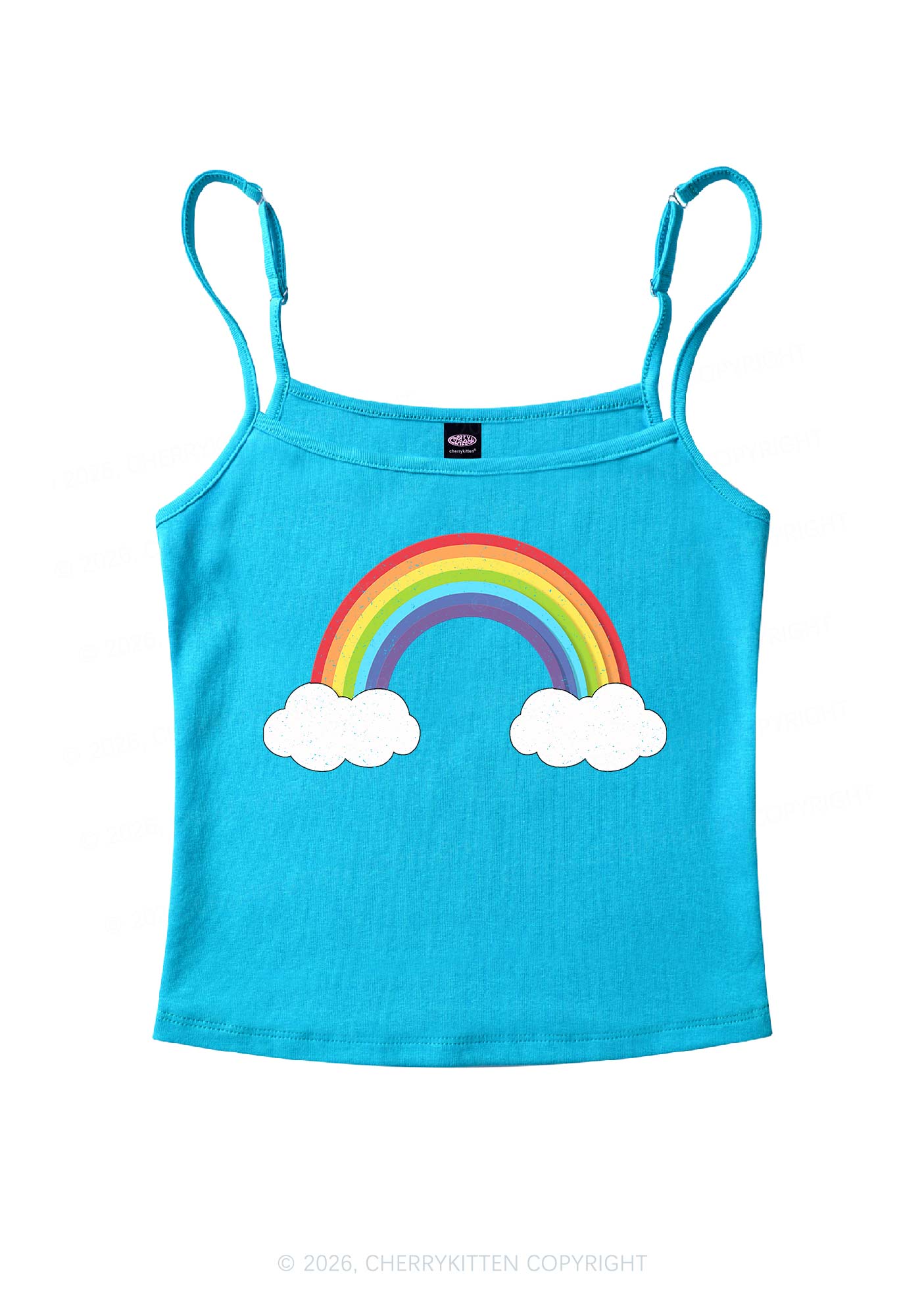 Rainbow Cloud Pride Y2K Spaghetti Strap Cami Cherrykitten