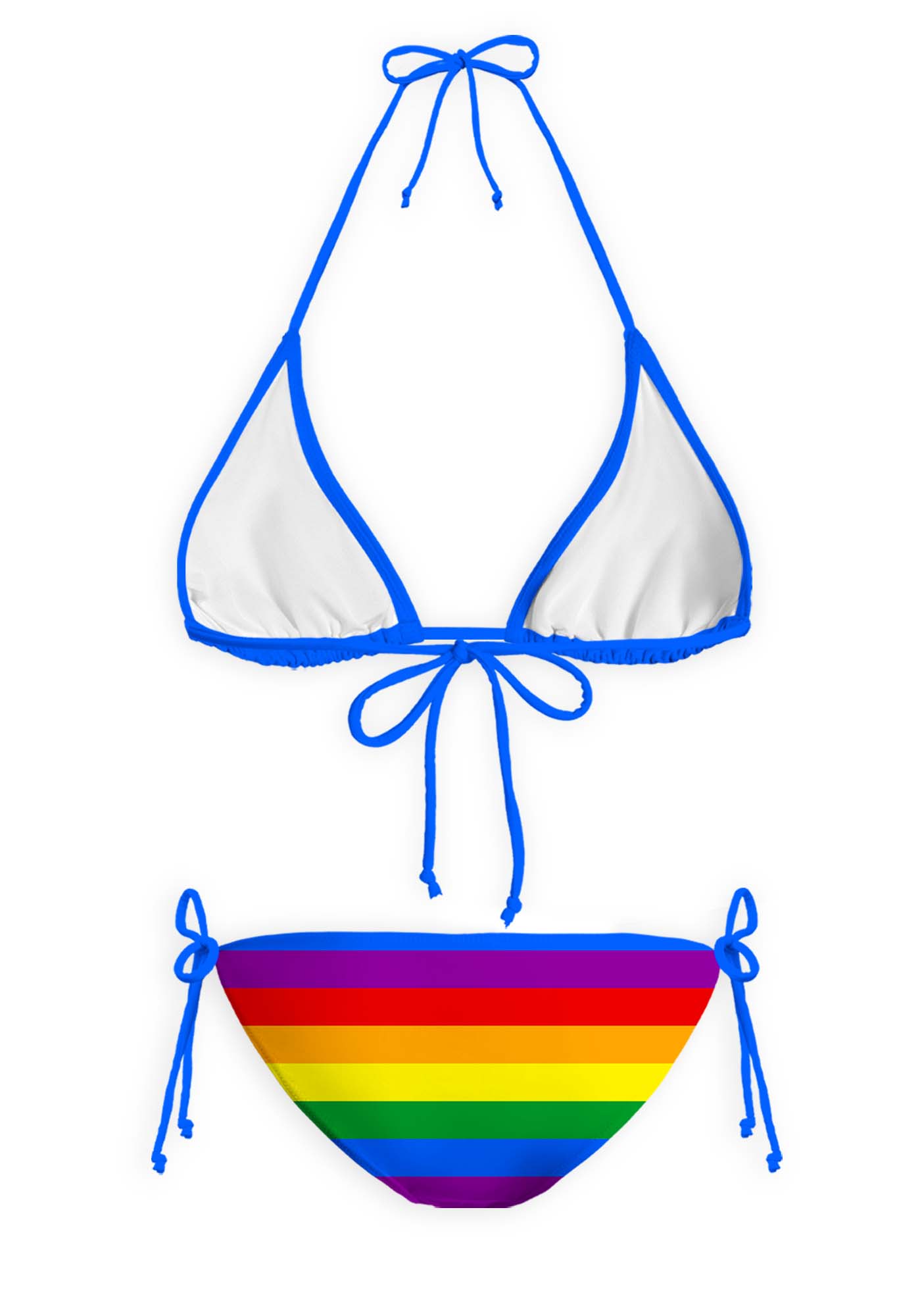 Rainbow Stripes Pride Y2K Print Bikini Set Cherrykitten