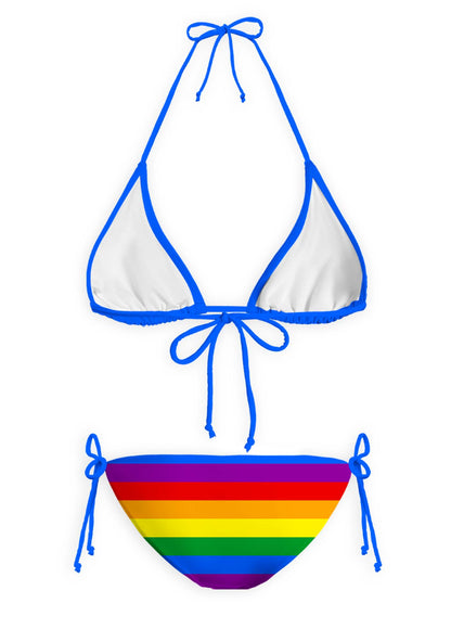 Rainbow Stripes Pride Y2K Print Bikini Set Cherrykitten