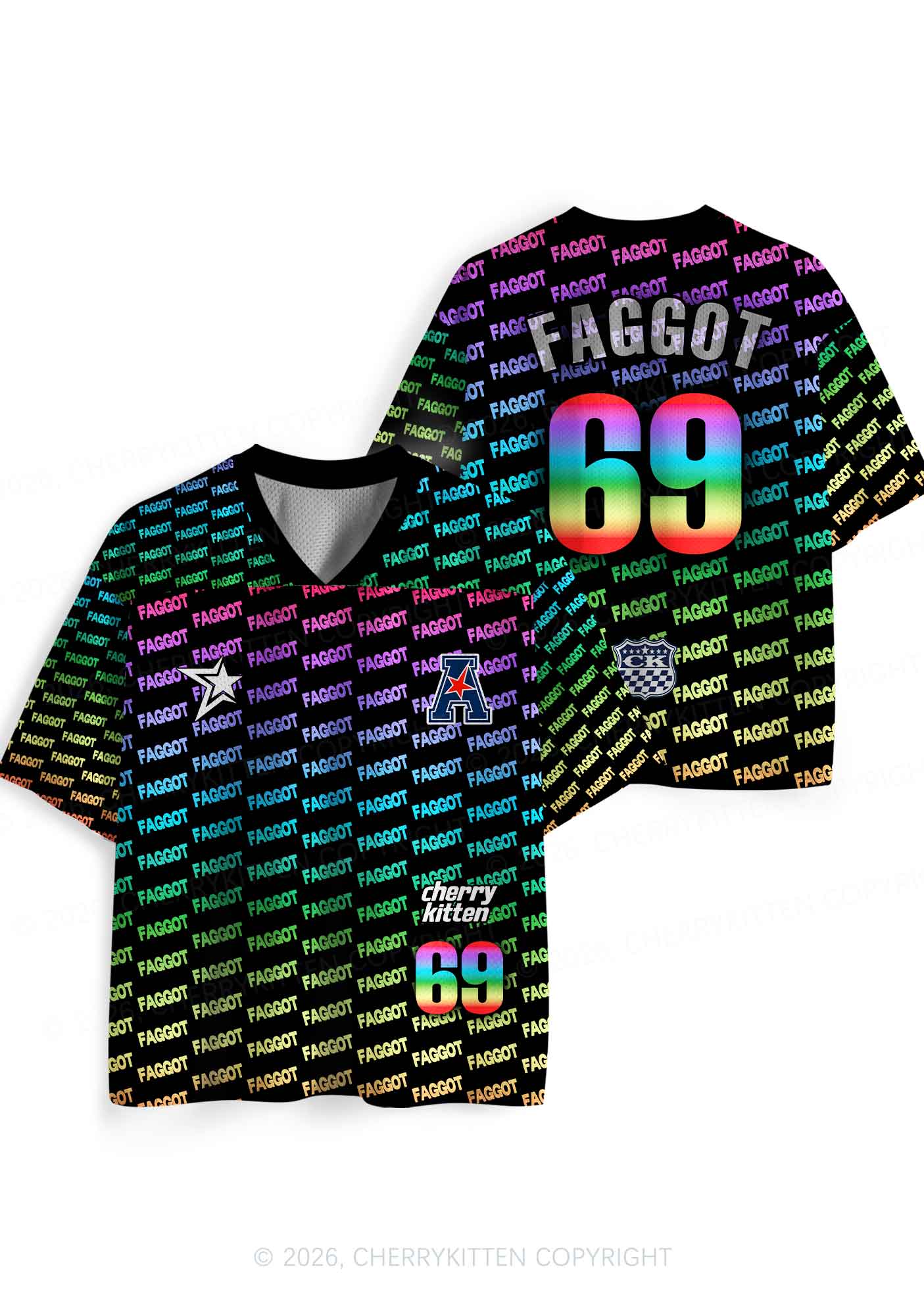 Rainbow Gradient Faggot Pride Y2K Sport Jersey Shirts Cherrykitten