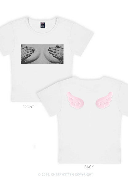 Touch Bxxbs Y2K Goth Angel Wings Baby Tee Cherrykitten