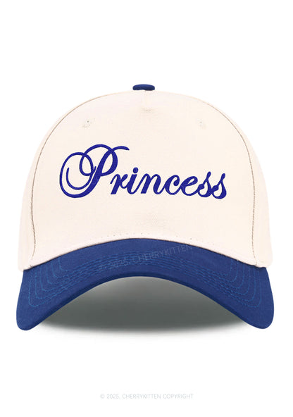 Embroidered Princess Y2K Color Block Baseball Cap Cherrykitten