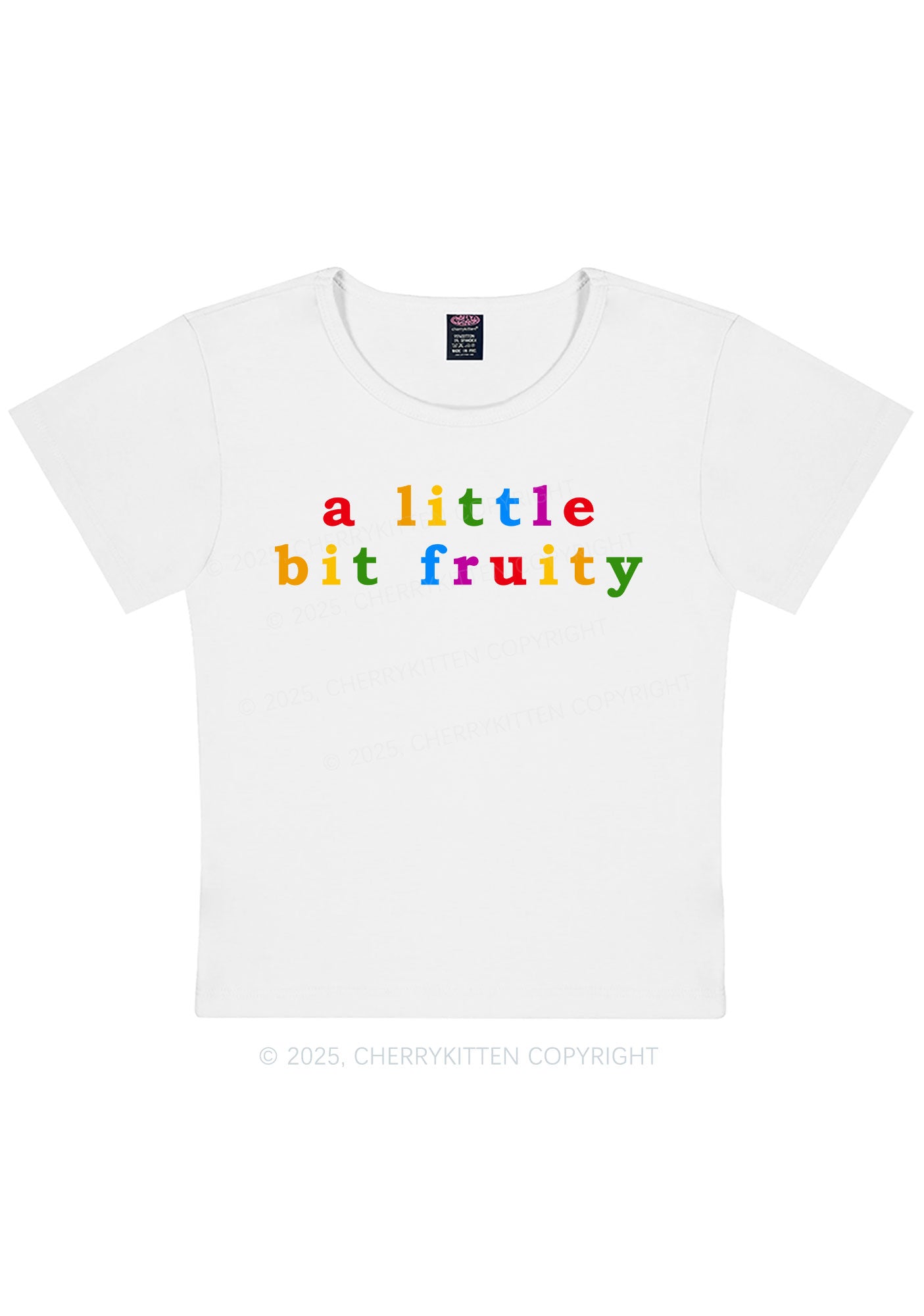 Curvy A Little Bit Fruity Pride Y2K Baby Tee Cherrykitten