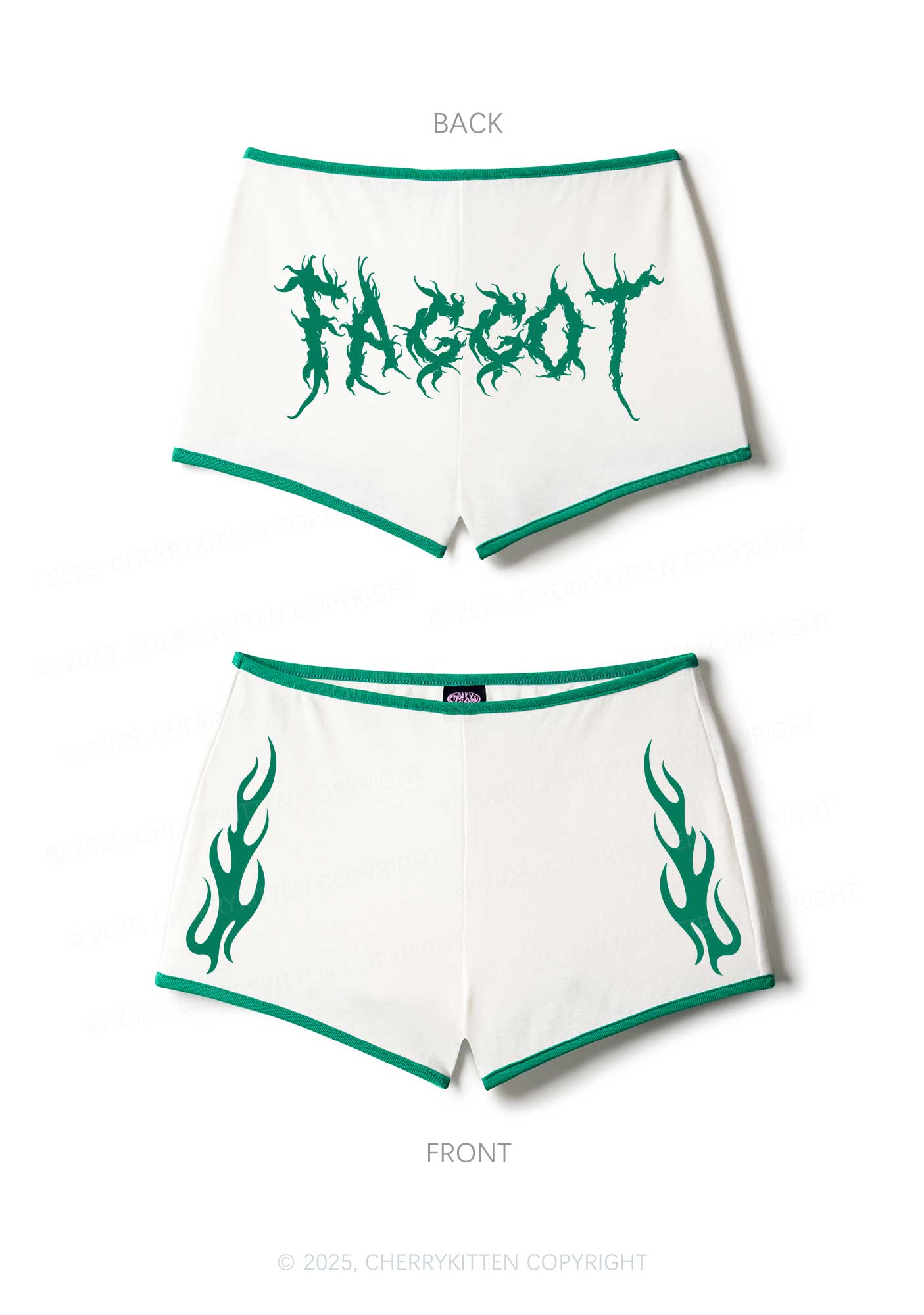 Punk Faggot Pride Y2K Booty Shorts Cherrykitten