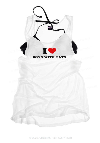 I Love Boys With Tats Y2K Sheer Boyfriend Tank Cherrykitten