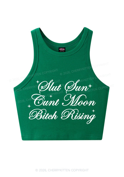 Slxt Sun Cxxt Moon Bxtch Rising Y2K Crop Tank Top Cherrykitten