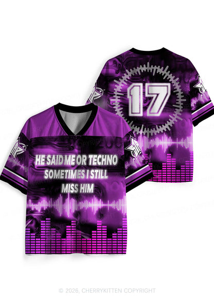 Me Or Techno Y2K Sport Jersey Shirts Cherrykitten