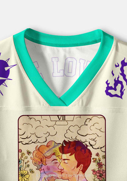 The Lovers Gay Kissing Pride Y2K Crop Sport Jersey Shirts Cherrykitten