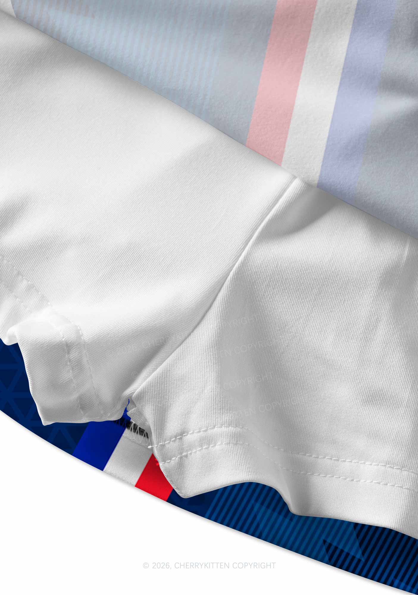 Red White Blue Stripe Y2K Print Mini Skirt Cherrykitten