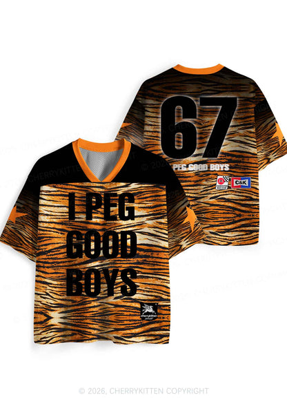 I Peg Good Boys Tiger Stripe Y2K Sport Jersey Shirts Cherrykitten