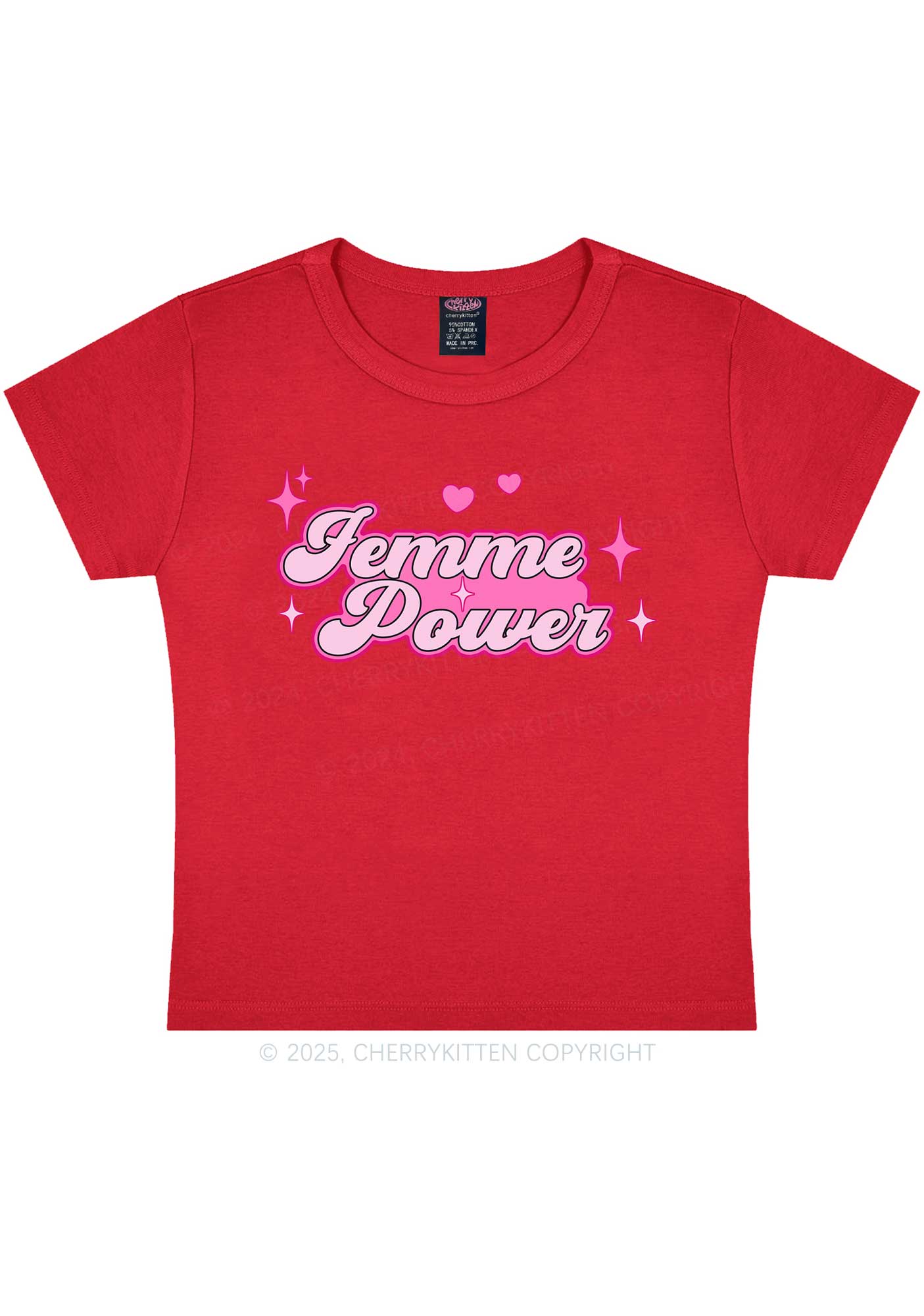 Femme Power Y2K Baby Tee Cherrykitten
