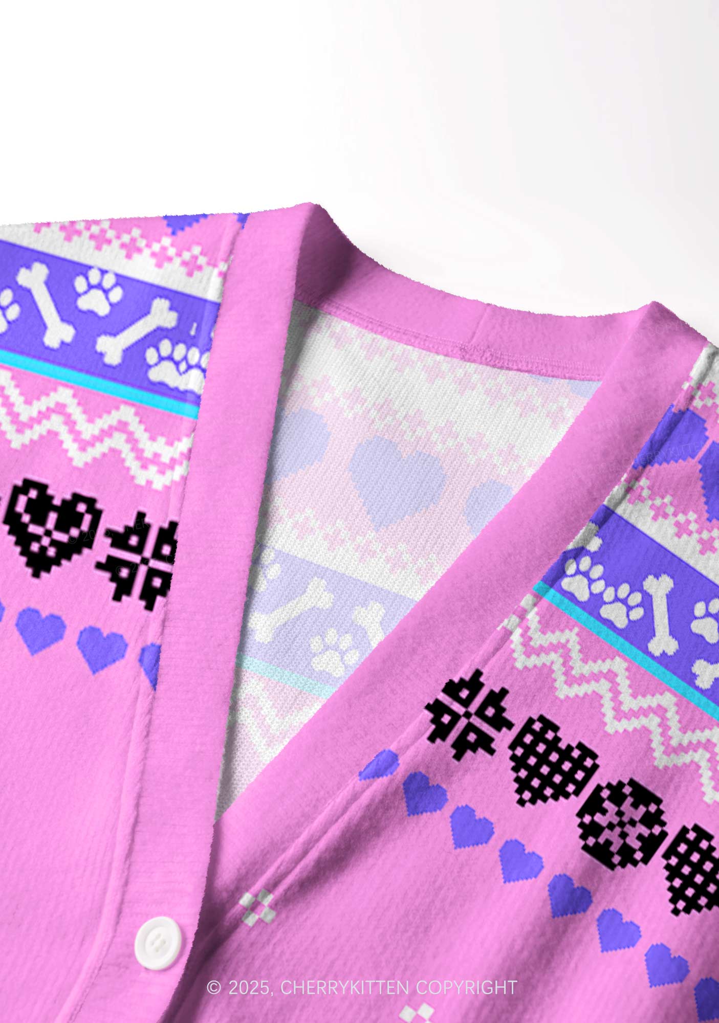 Boys Make Gr8 Pets Y2K Christmas Cardigan Knit Sweatshirt Cherrykitten