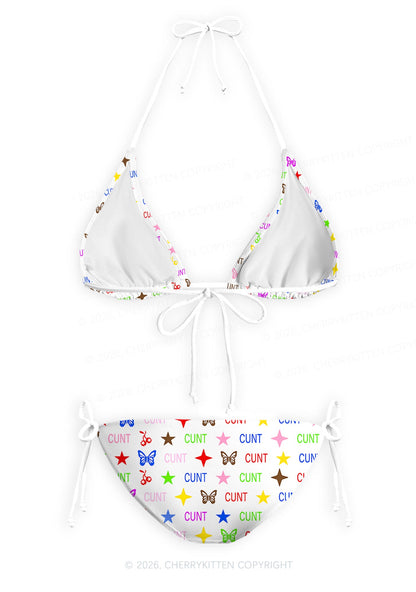Colorful Cxxt Y2K Print Bikini Set Cherrykitten