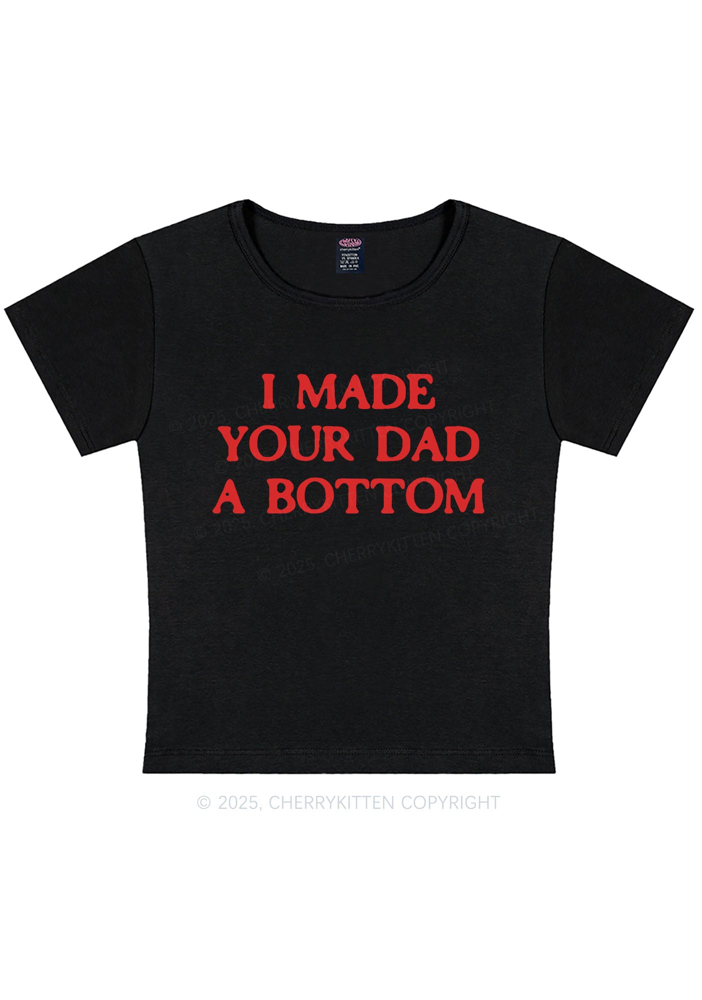 Curvy Made Your Dad Bottom Pride Y2K Baby Tee Cherrykitten