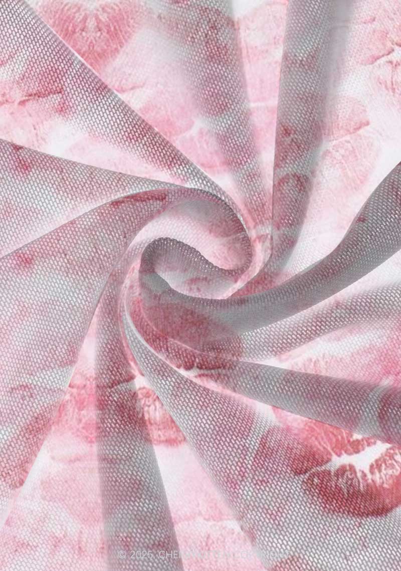 Pink Kisses Y2K Print Mini Layered Skirt Cherrykitten
