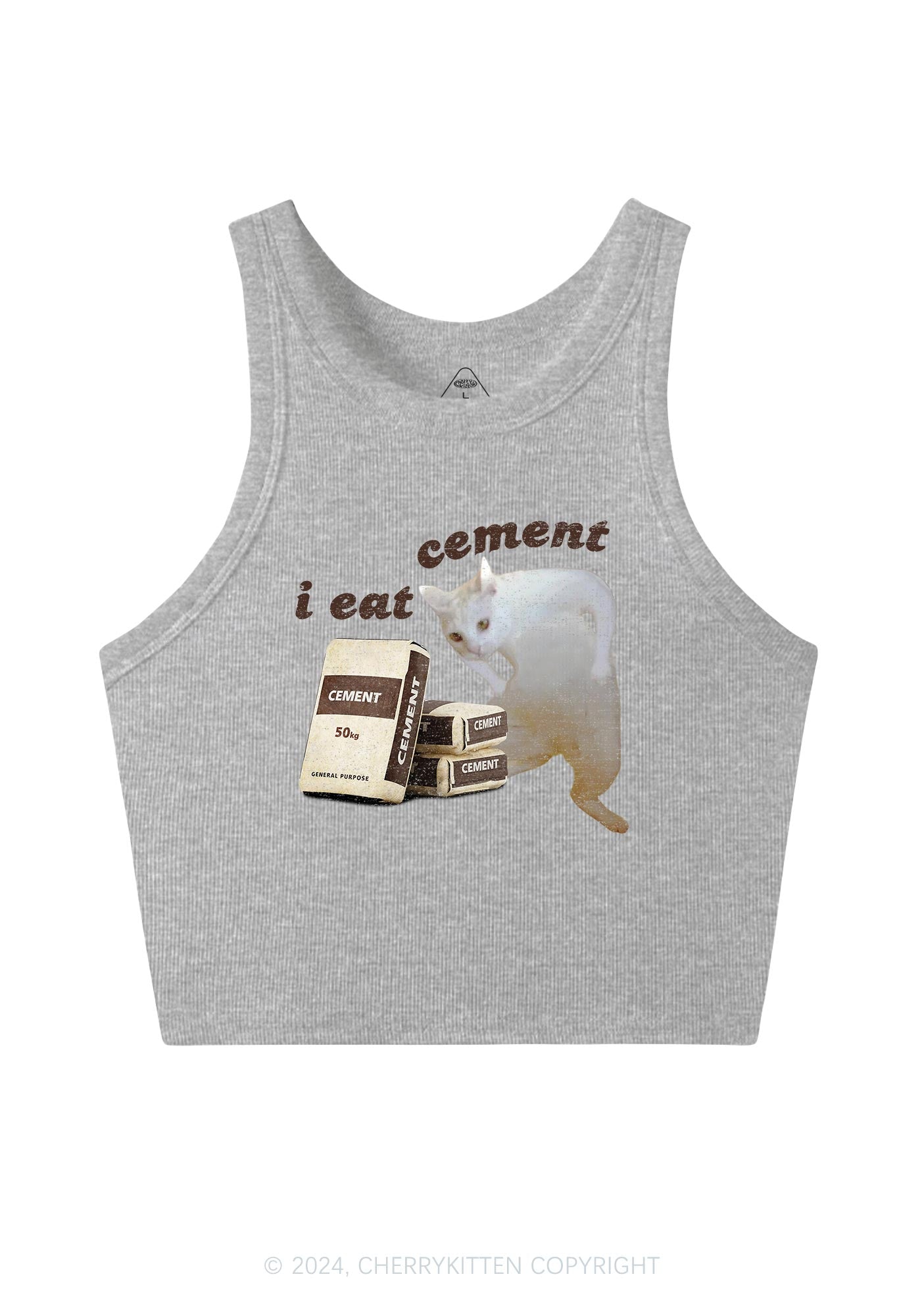 I Eat Cement Y2K Crop Tank Top Cherrykitten