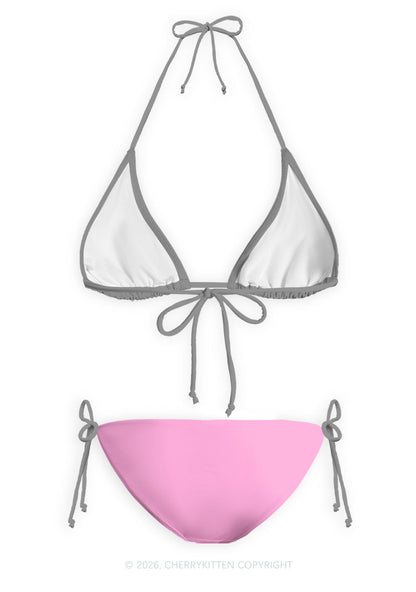 Grey Femme Pride Y2K Print Bikini Set Cherrykitten