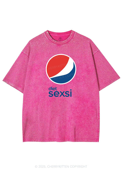 Diet Sexsi Y2K Shirts Washed Tee Cherrykitten