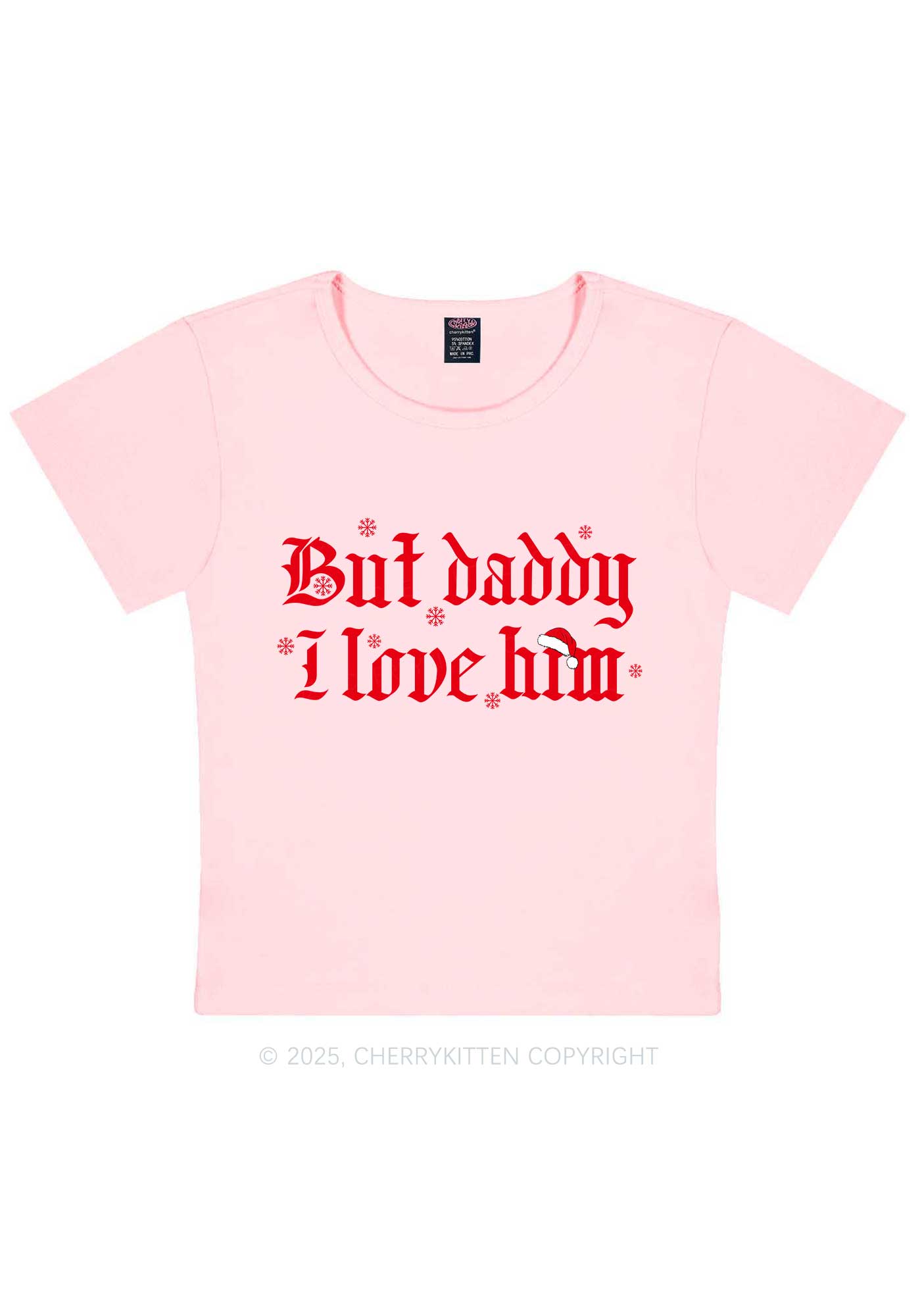 Christmas Daddy I Love Him Y2K Baby Tee Cherrykitten