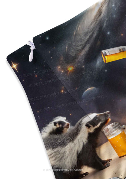 Drunk Badger Y2K Print Mini Skirt Cherrykitten