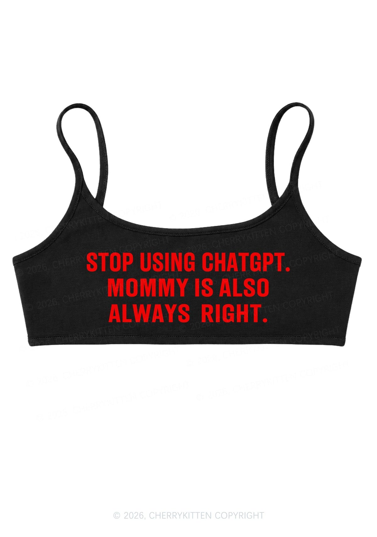 Mommy Also Always Right Y2K Super Crop Cami Cherrykitten