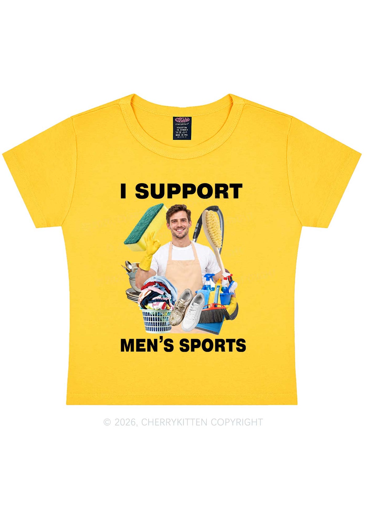 I Support Mens Sports Y2K Baby Tee Cherrykitten