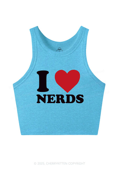 I Love Nerds Y2K Crop Tank Top Cherrykitten