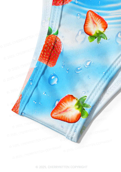 Cute Strawberry Y2K Print Bikini Set Cherrykitten