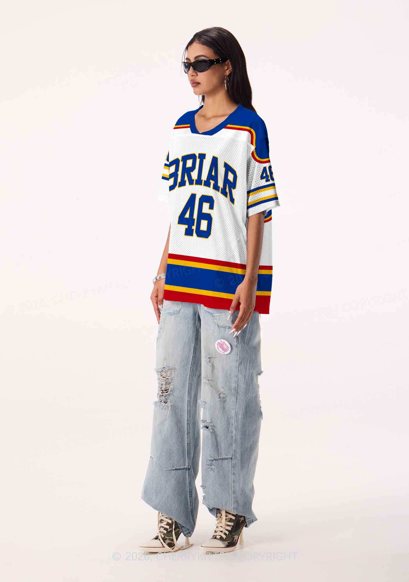Retro White Hockey Team JT Y2K Sport Jersey Shirts Cherrykitten