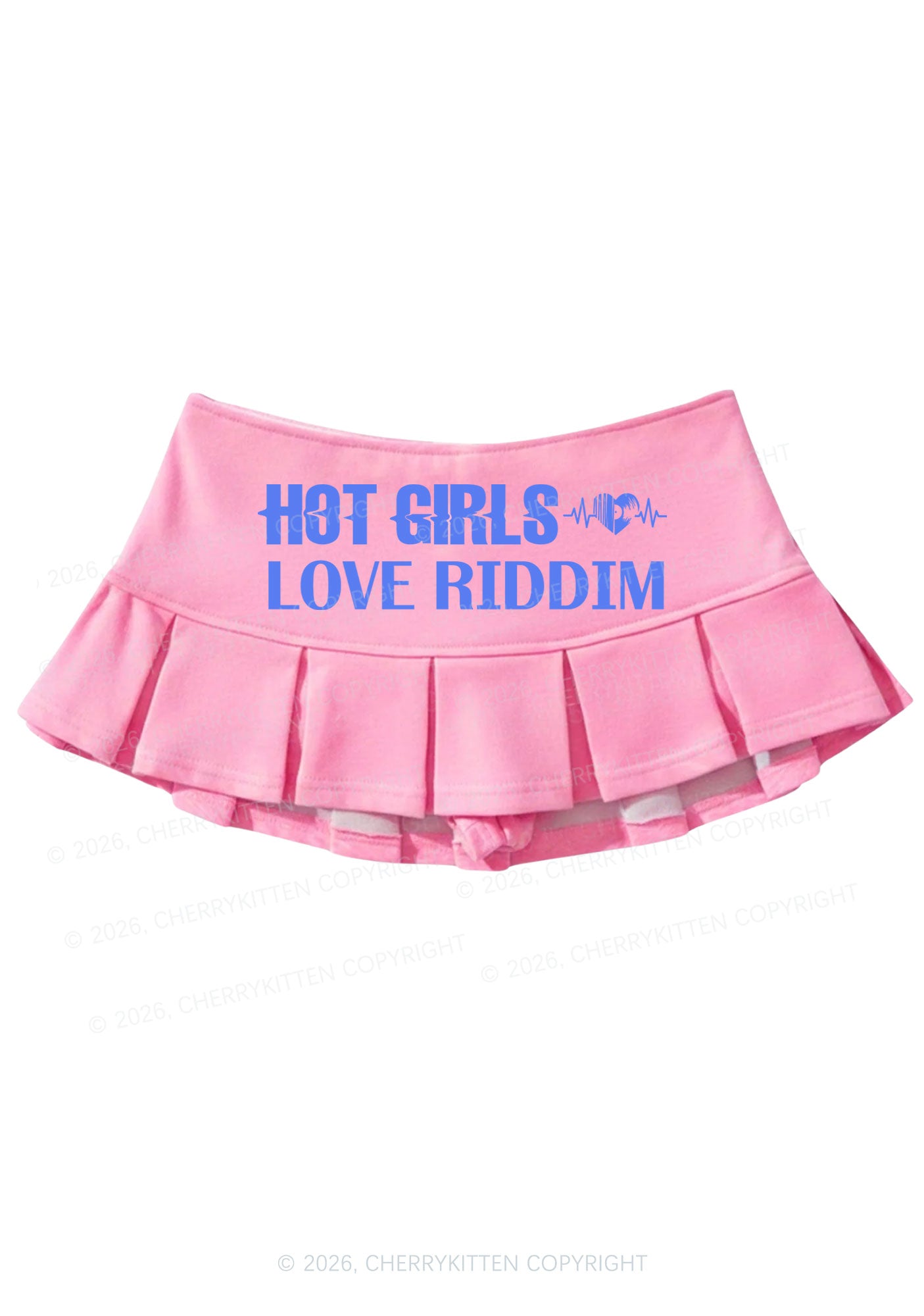 Hot Girls Love Riddim Y2K Mini Pleated Skirts Cherrykitten