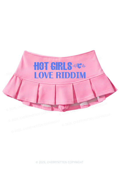 Hot Girls Love Riddim Y2K Mini Pleated Skirts Cherrykitten