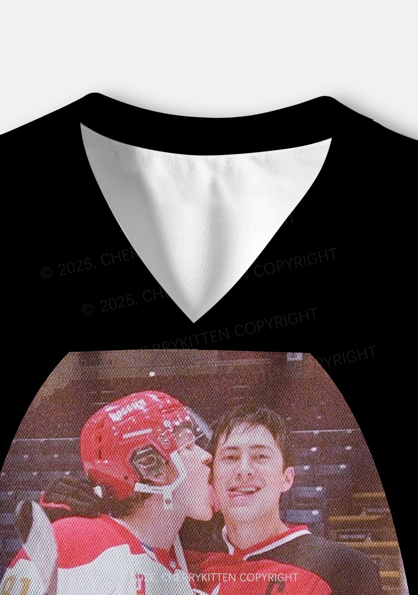 Black Hockey Boys Kissing HR Y2K Crop Sport Jersey Shirts Cherrykitten