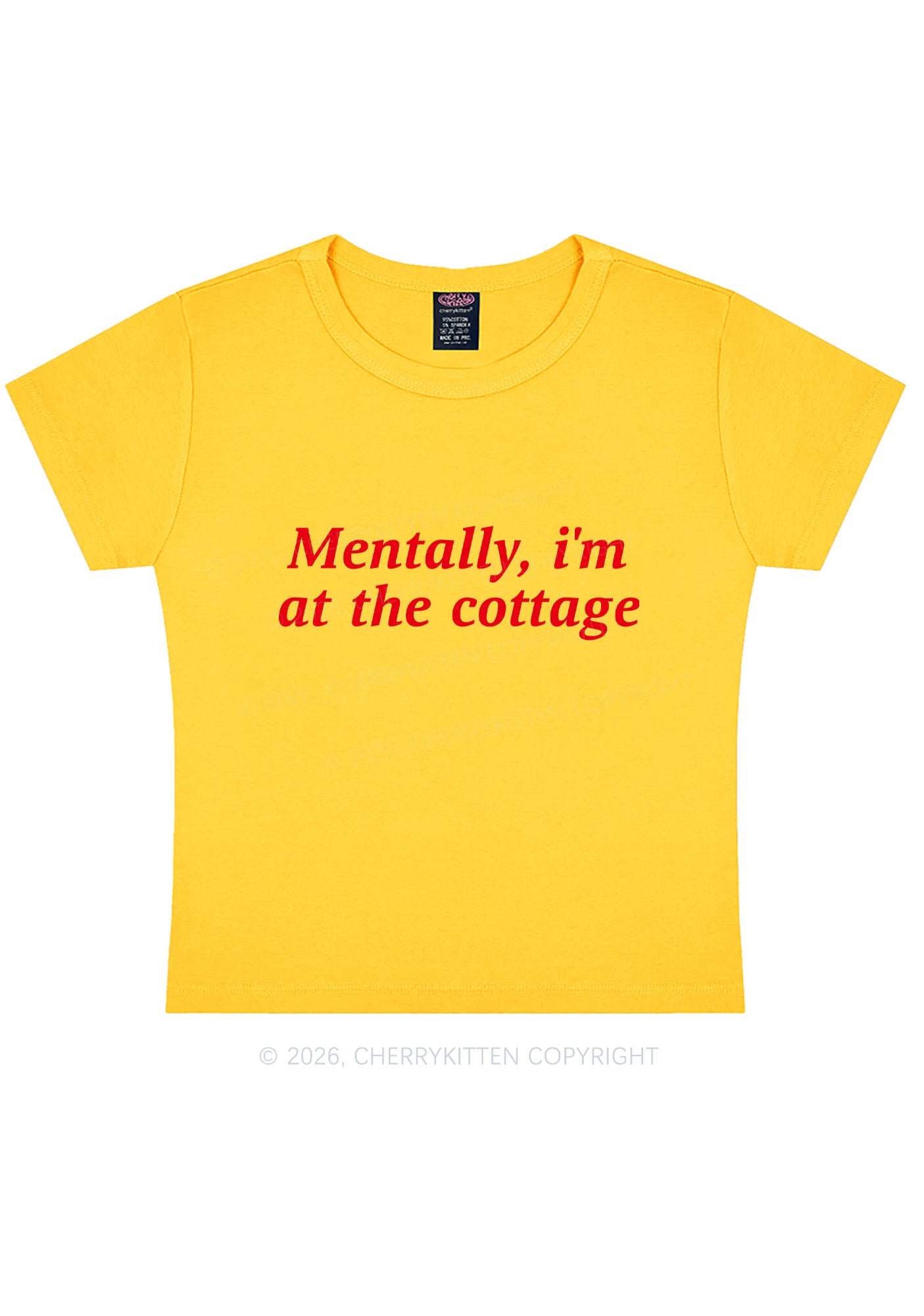 Mentally Im At The Cottage HR Y2K Baby Tee Cherrykitten