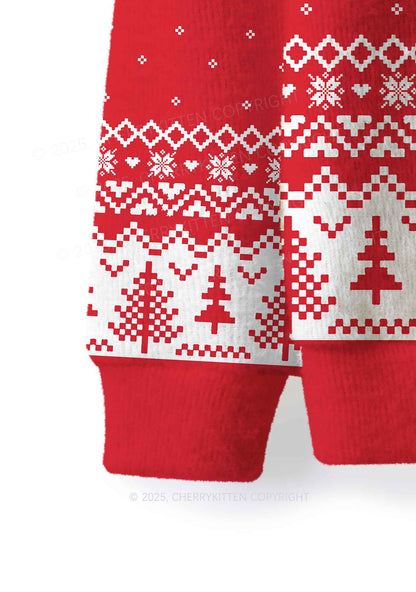 Hit Him Y2K Christmas Knit Sweatshirt Cherrykitten