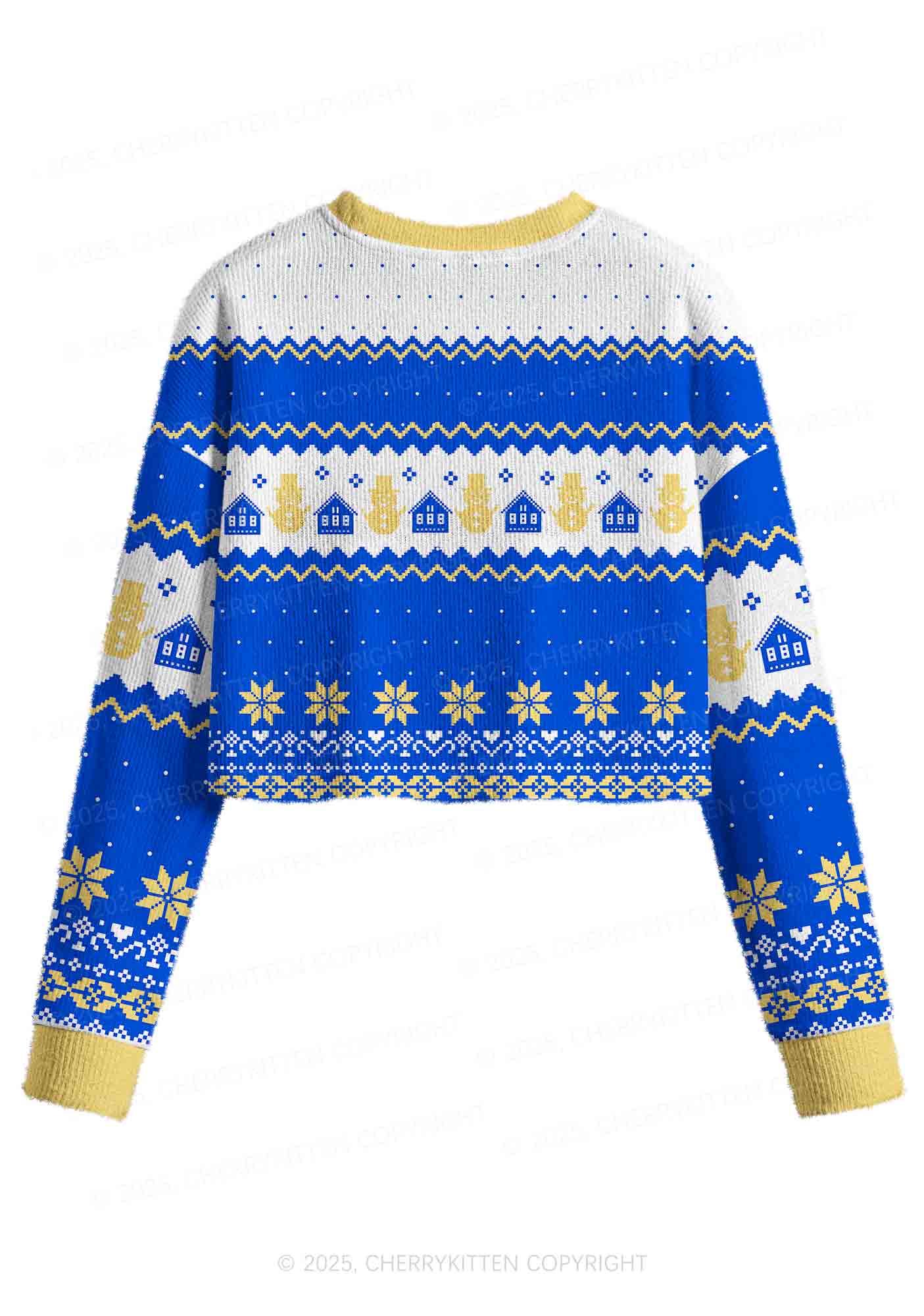 I Got That Hot Dog In Me Y2K Christmas Crop Knit Sweatshirt Cherrykitten