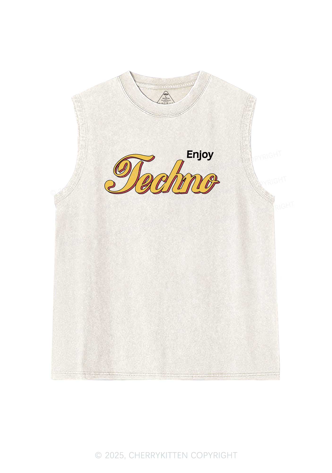 Enjoy Techno Y2K Washed Muscle Tank Cherrykitten