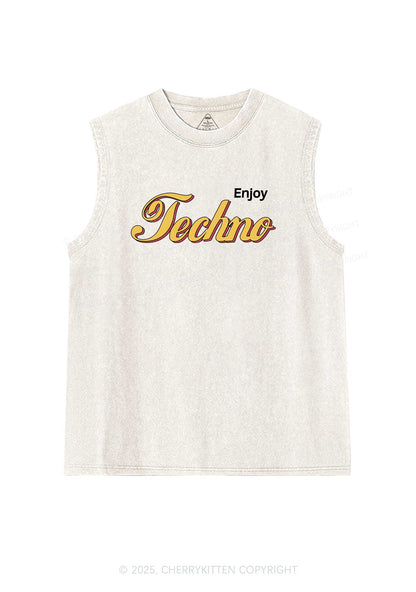 Enjoy Techno Y2K Washed Muscle Tank Cherrykitten