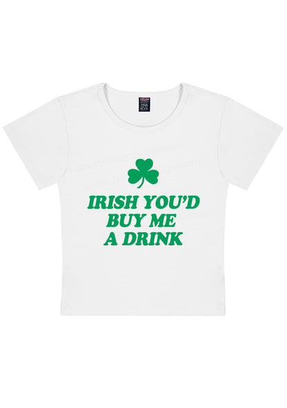 Irish Youd Buy Me A Drink St Patricks Y2K Baby Tee Cherrykitten