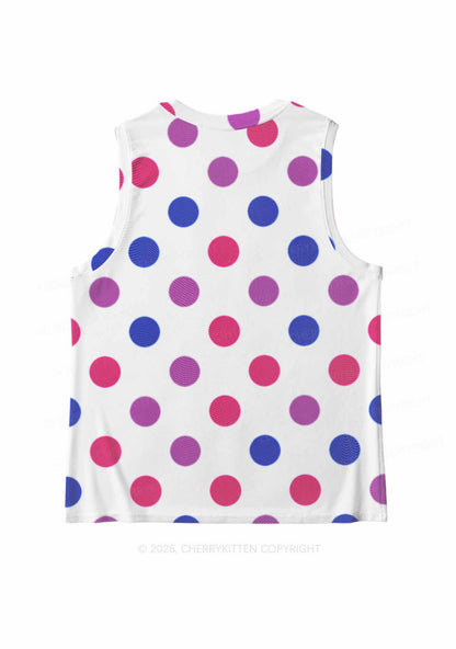 Bisexual Dots On White Pride Y2K Mesh Muscle Tank Cherrykitten