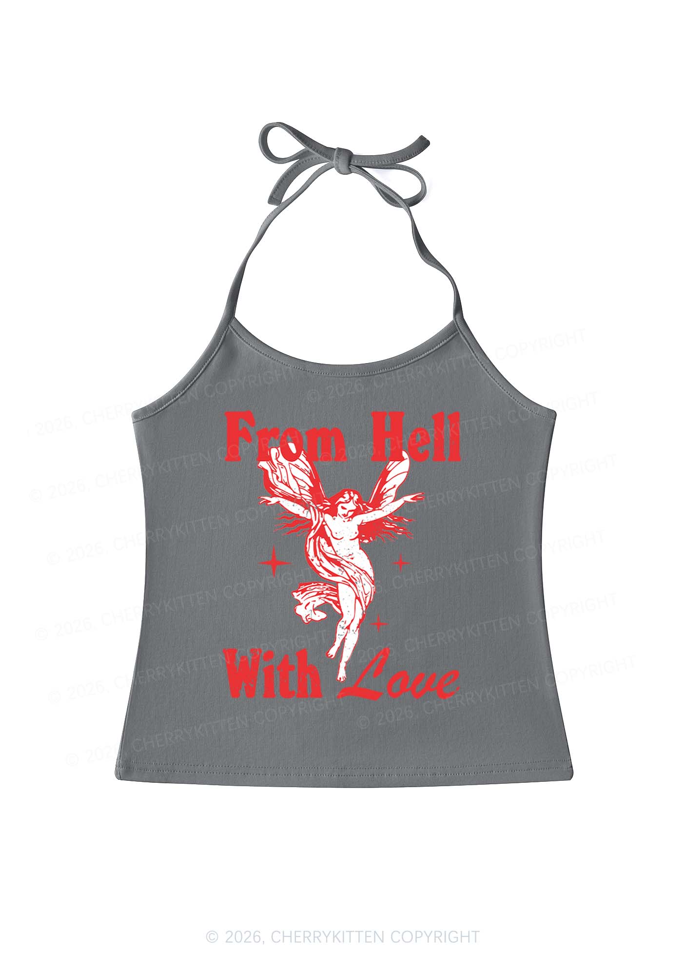 From Hall With Love Y2K Halter Neck Cami Cherrykitten