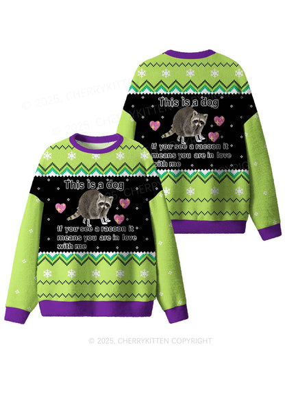 You Are In Love With Me Y2K Christmas Knit Sweatshirt Cherrykitten