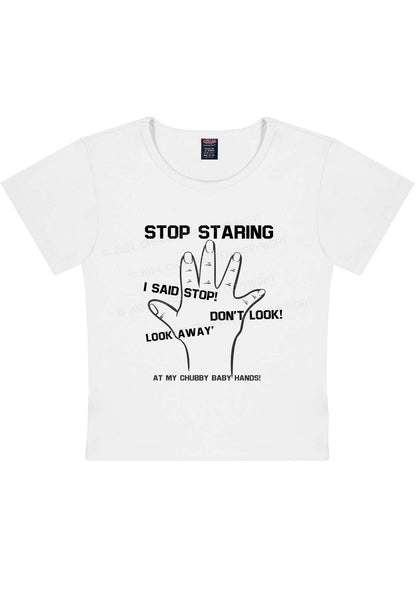 Curvy Stop Staring Y2K Baby Tee Cherrykitten