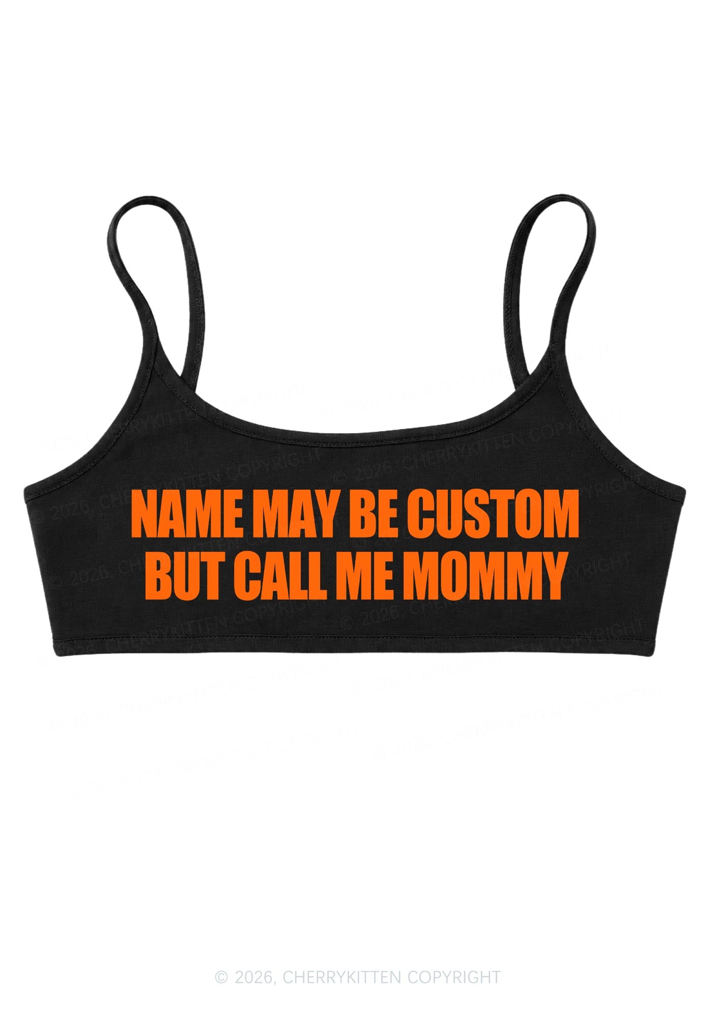 Custom Name Call Me Mommy Y2K Super Crop Cami Cherrykitten
