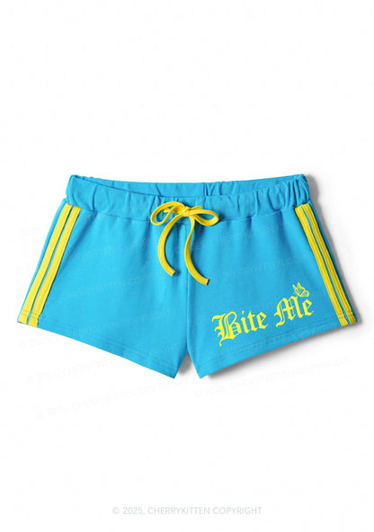 Bite Me Y2K Drawstring Mini Shorts Cherrykitten