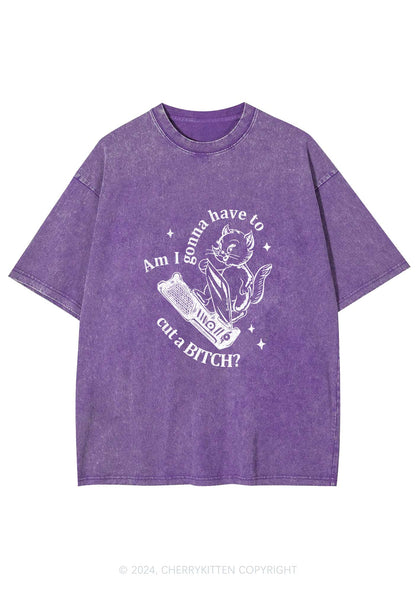 Cut A Bxxch Y2K Washed Tee Cherrykitten