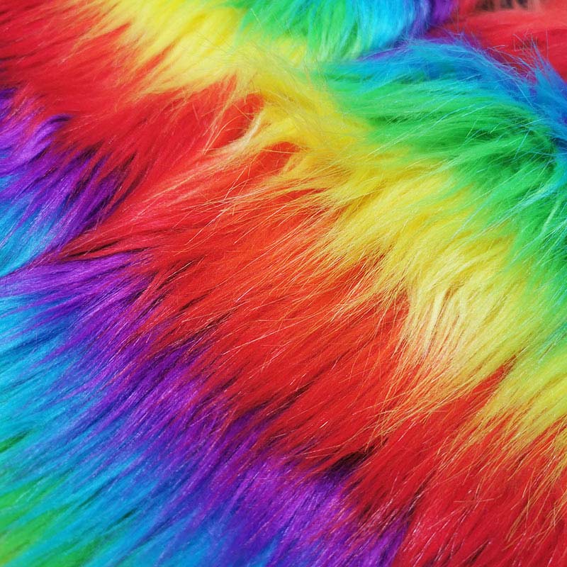 Rainbow Faux Fur Leg Warmers