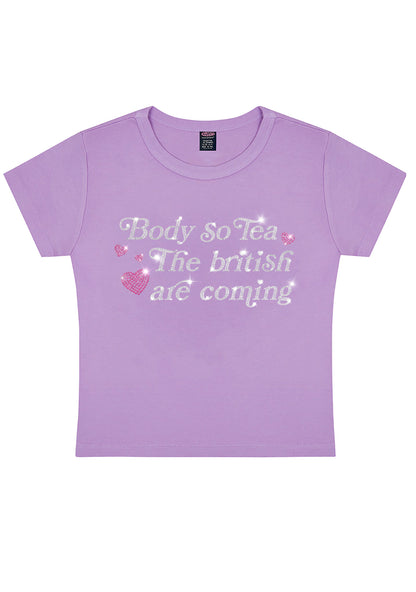 Rhinestone Body So Tea Y2K Baby Tee Cherrykitten