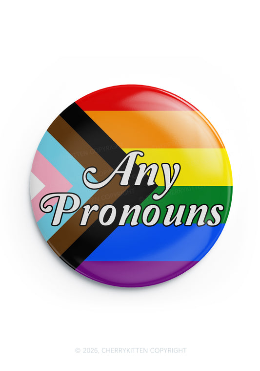 Any Pronouns Progress Flag Pride 1Pc Y2K Pin Badge Cherrykitten