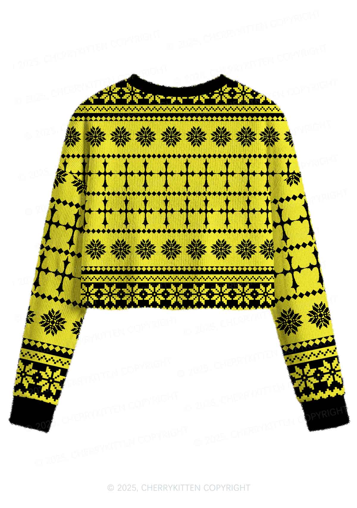 U Can Pick Ur Daddy Y2K Christmas Crop Knit Sweatshirt Cherrykitten