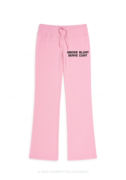 Smoke Blunt Serve Cxxt Y2K Low Rise Drawstring Flare Pants Cherrykitten